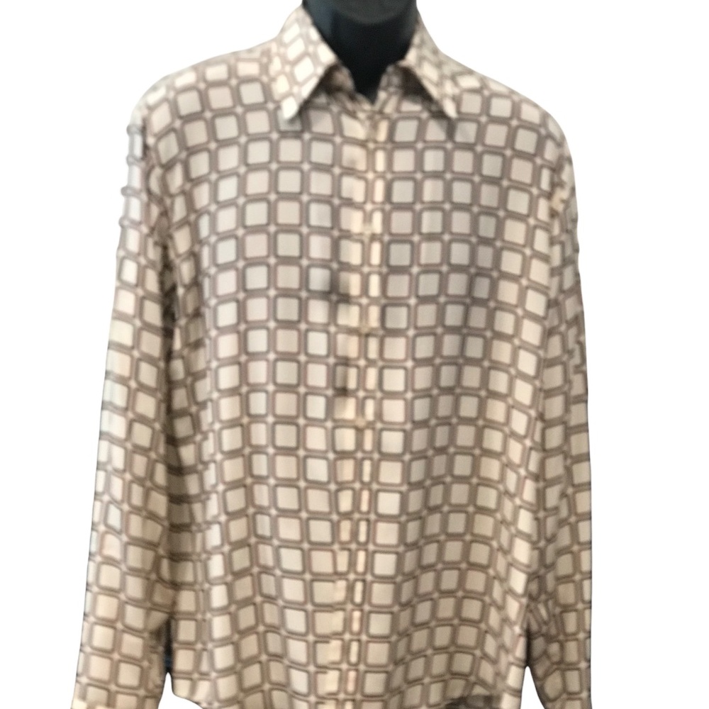Yves Saint Laurent Men's Silk Shirt (Rive Gauche) Made in Italy.  100% silk.
